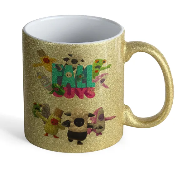 FALL GUYS — Gold glitter mug that sparkles, ceramic, 330ml