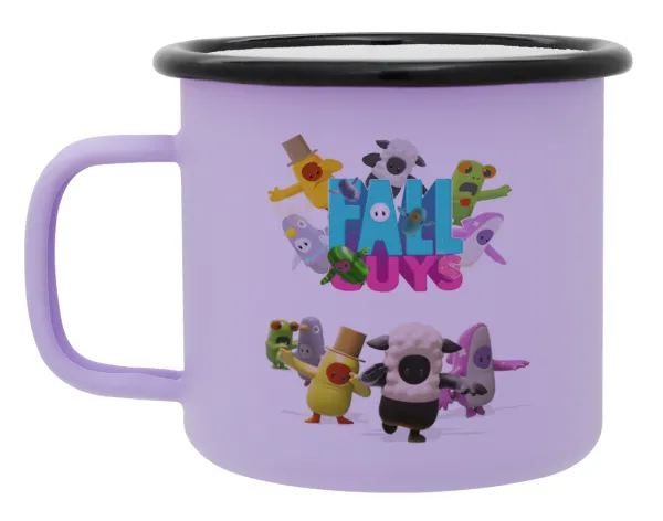 FALL GUYS — Metal enamel mug, matte light pastel purple, 360ml