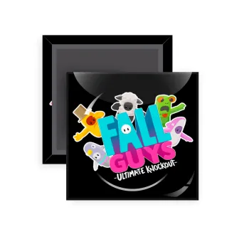 FALL GUYS, Μαγνητάκι ψυγείου τετράγωνο διάστασης 5x5cm