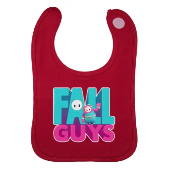 FALL GUYS, Σαλιάρα με Σκρατς Κόκκινη 100% Organic Cotton (0-18 months)