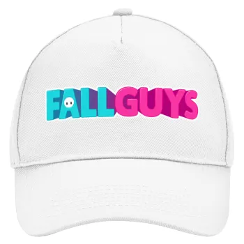FALL GUYS, Καπέλο Ενηλίκων Baseball, Drill, Λευκό (100% ΒΑΜΒΑΚΕΡΟ, ΕΝΗΛΙΚΩΝ, UNISEX, ONE SIZE)