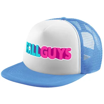 FALL GUYS, Child's Soft Trucker Hat with Blue/White Mesh (POLYESTER, CHILD, ONE SIZE)