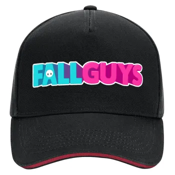 FALL GUYS, DRILL Adult Ultimate Hat BLACK/RED, (100% COTTON, ADULT, UNISEX, ONE SIZE)
