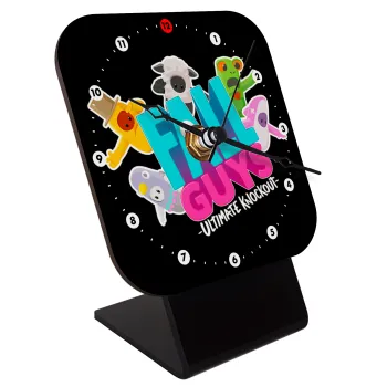 FALL GUYS, Quartz Wooden table clock with hands (10cm)