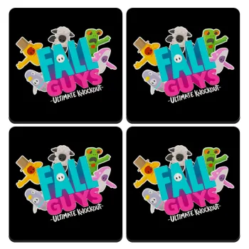 FALL GUYS, ΣΕΤ 4 Σουβέρ ξύλινα τετράγωνα (9cm)