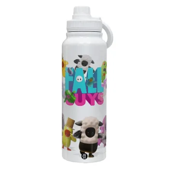 FALL GUYS, Θερμός 1L Ανοξείδωτο με Βάση Κινητού & Διπλά Τοιχώματα