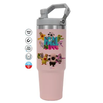 FALL GUYS, ΡΟΖ χρώματος Θερμός Ανοξείδωτο 890ml (30oz) με χερούλι