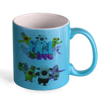 FALL GUYS, Κούπα Σιέλ Glitter που γυαλίζει, κεραμική, 330ml