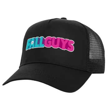 FALL GUYS, Καπέλο Ενηλίκων Structured Trucker, με Δίχτυ, Μαύρο (100% ΒΑΜΒΑΚΕΡΟ, ΕΝΗΛΙΚΩΝ, UNISEX, ONE SIZE)