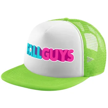 FALL GUYS, Καπέλο παιδικό Soft Trucker με Δίχτυ ΠΡΑΣΙΝΟ/ΛΕΥΚΟ (POLYESTER, ΠΑΙΔΙΚΟ, ONE SIZE)
