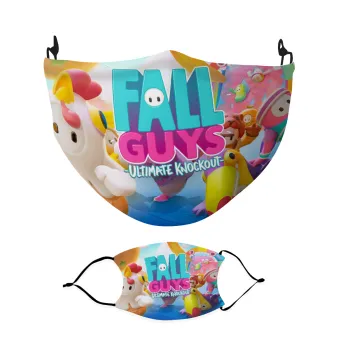 FALL GUYS, Μάσκα υφασμάτινη Ενηλίκων πολλαπλών στρώσεων με υποδοχή φίλτρου
