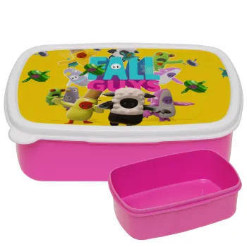 FALL GUYS, ΡΟΖ παιδικό δοχείο φαγητού (lunchbox) πλαστικό (BPA-FREE) Lunch Βox M18 x Π13 x Υ6cm