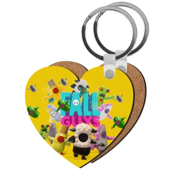 FALL GUYS, Μπρελόκ Ξύλινο καρδιά MDF