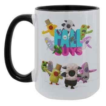 FALL GUYS, Κούπα Mega 15oz, κεραμική Μαύρη, 450ml