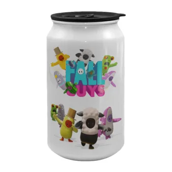 FALL GUYS, Κούπα ταξιδιού μεταλλική με καπάκι (tin-can) 500ml