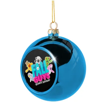 FALL GUYS, Blue Christmas tree ball ornament 8cm