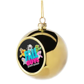 FALL GUYS, Golden Christmas tree ball ornament 8cm