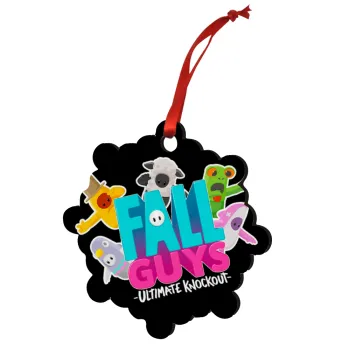 FALL GUYS, Christmas ornament snowflake wooden 7.5cm