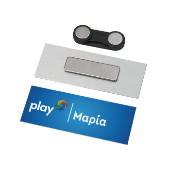 Play opap πρακτορείο, Name Tags/Badge Metal με μαγνήτη ασφαλείας (65x25mm)