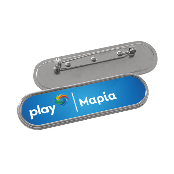 Play opap πρακτορείο, Name Tags/Badge Metal Round Pin/Safety  (7x2cm)