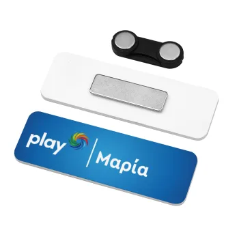 Play opap πρακτορείο, Name Tags/Badge Plexiglass με μαγνήτη ασφαλείας (75x25mm)