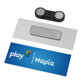 Play opap πρακτορείο, Name Tags/Badge Metal με μαγνήτη ασφαλείας (65x25mm)