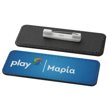 Play opap πρακτορείο, Name Tags/Badge Leather Round Pin/Safety  (82x31mm)