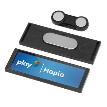 Play opap πρακτορείο, Name Tags/Badge Anthracite με μαγνήτη ασφαλείας
