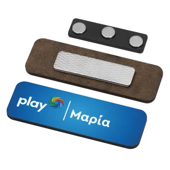 Play opap πρακτορείο, Name Tags/Badge Ξύλινο με μαγνήτη ασφαλείας (75x25mm)