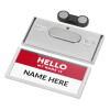Name Tags/Badge Silver με μαγνήτη ασφαλείας (75x36mm)
