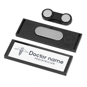 Doctor, Name Tags/Badge Anthracite με μαγνήτη ασφαλείας (64x22mm)