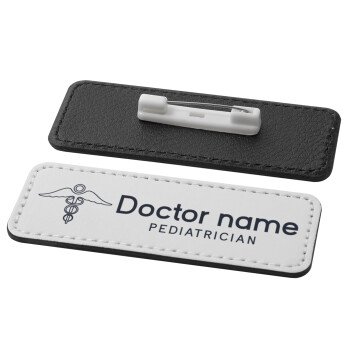 Doctor, Name Tags/Badge Leather Round Pin/Safety  (82x31mm)