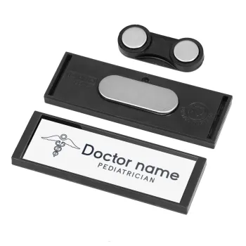 Doctor, Name Tags/Badge Anthracite με μαγνήτη ασφαλείας