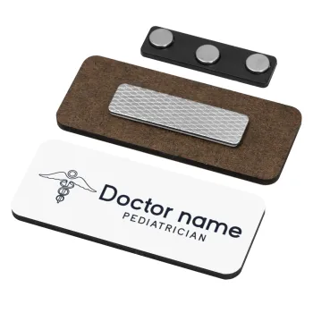 Doctor, Name Tags/Badge Ξύλινο με μαγνήτη ασφαλείας (75x30mm)