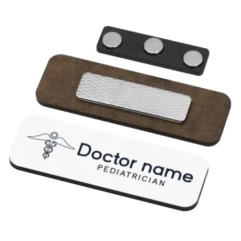 Doctor, Name Tags/Badge Ξύλινο με μαγνήτη ασφαλείας (75x25mm)
