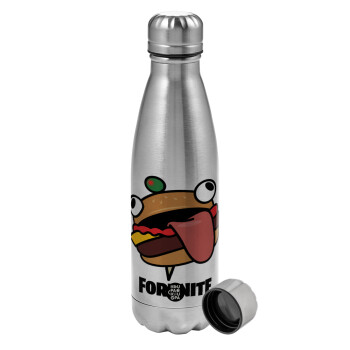Fortnite Durr Burger, Metallic water bottle, stainless steel, 750ml