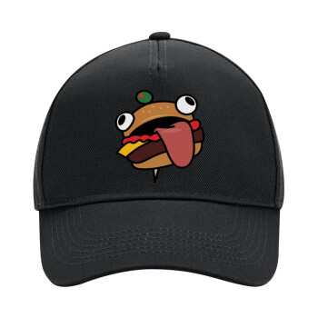 Fortnite Durr Burger, Adult Ultimate Hat BLACK, (100% COTTON DRILL, ADULT, UNISEX, ONE SIZE)