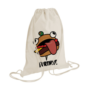 Fortnite Durr Burger, Backpack bag GYMBAG natural (28x40cm)