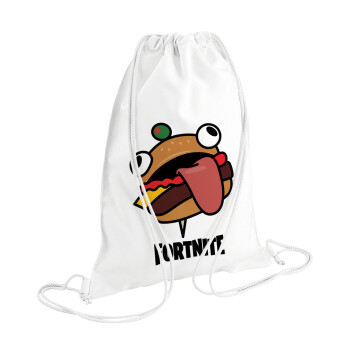 Fortnite Durr Burger, Backpack pouch GYMBAG white (28x40cm)