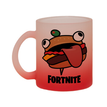 Fortnite Durr Burger, Κούπα γυάλινη δίχρωμη με βάση το κόκκινο ματ, 330ml