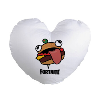 Fortnite Durr Burger, Μαξιλάρι καναπέ καρδιά 40x40cm περιέχεται το  γέμισμα