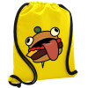 Τσάντα πλάτης πουγκί GYMBAG Κίτρινη, με τσέπη (40x48cm) & χονδρά κορδόνια