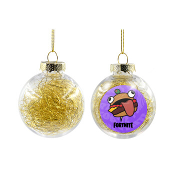 Fortnite Durr Burger, Transparent Christmas tree ball ornament with gold filling 8cm