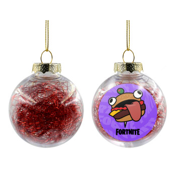Fortnite Durr Burger, Transparent Christmas tree ball ornament with red filling 8cm