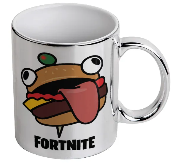 Fortnite Durr Burger — Κούπα κεραμική, ασημένια καθρέπτης, 330ml