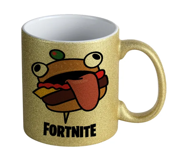 Fortnite Durr Burger — Κούπα Χρυσή Glitter που γυαλίζει, κεραμική, 330ml