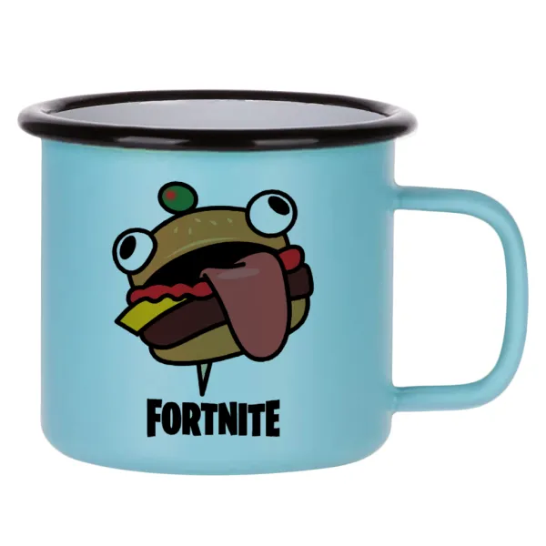 Fortnite Durr Burger — Κούπα Μεταλλική εμαγιέ ΜΑΤ σιέλ 360ml