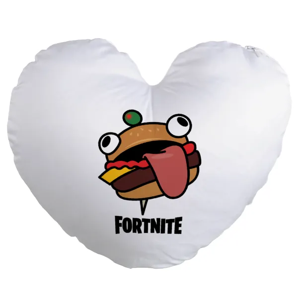 Fortnite Durr Burger — Heart sofa cushion, 40x40cm, filling included