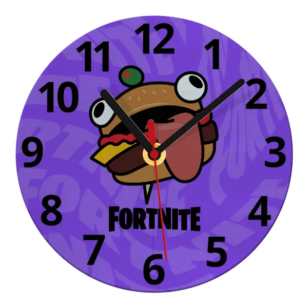 Fortnite Durr Burger — Glass wall clock (20cm)