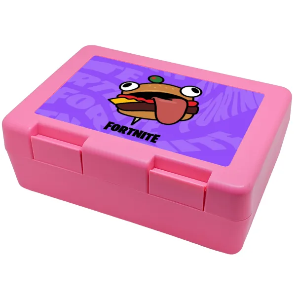 Fortnite Durr Burger — Παιδικό δοχείο κολατσιού ΡΟΖ 185x128x65mm (BPA free πλαστικό)
